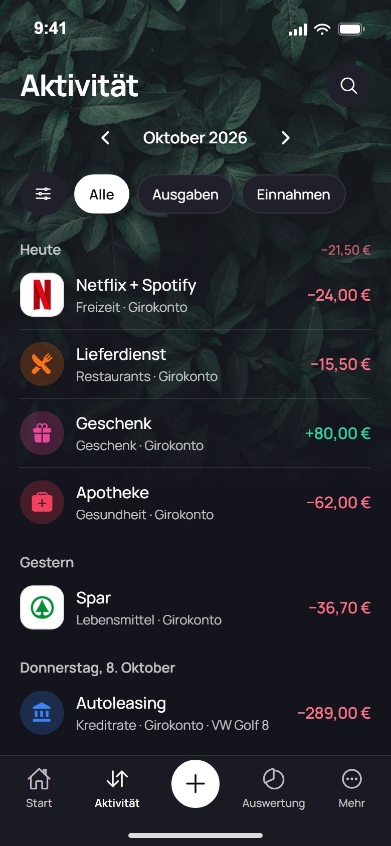 Liste der Einträge