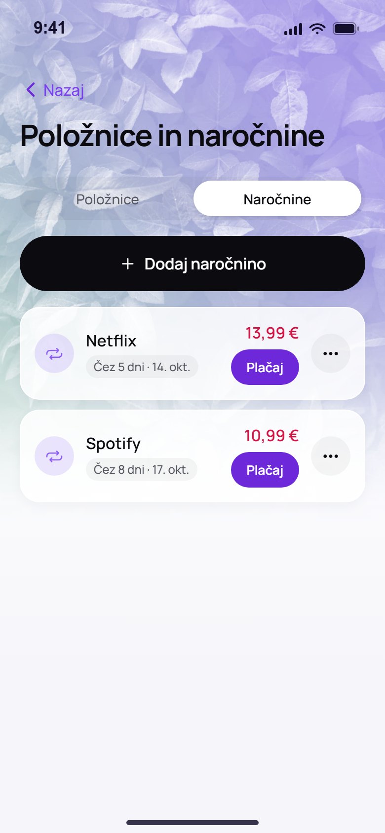 Vsaka položnica in naročnina z rokom plačila